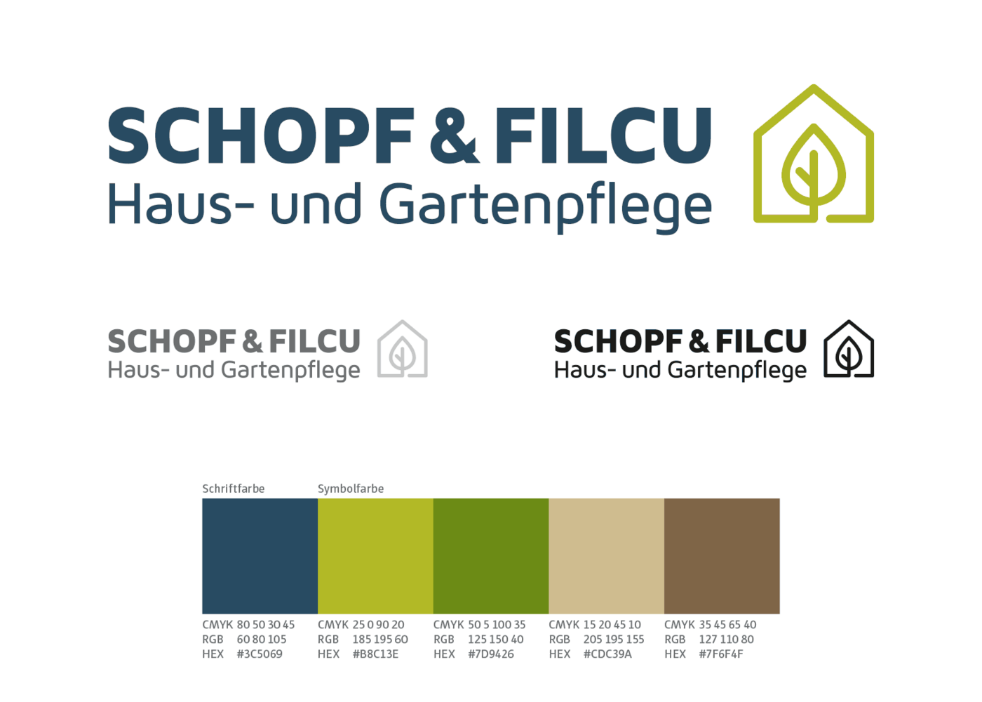 Logo Schopf & Filcu mit Farbkonzept