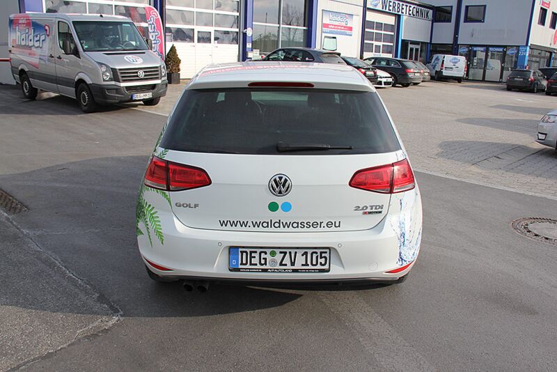 Fahrzeugbeschriftung VW Golf von hinten